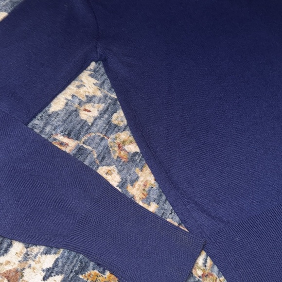 Vintage Steeplechase Navy V-Neck Long Sleeve Blank Logo Sweater MED - Picture 3 of 14